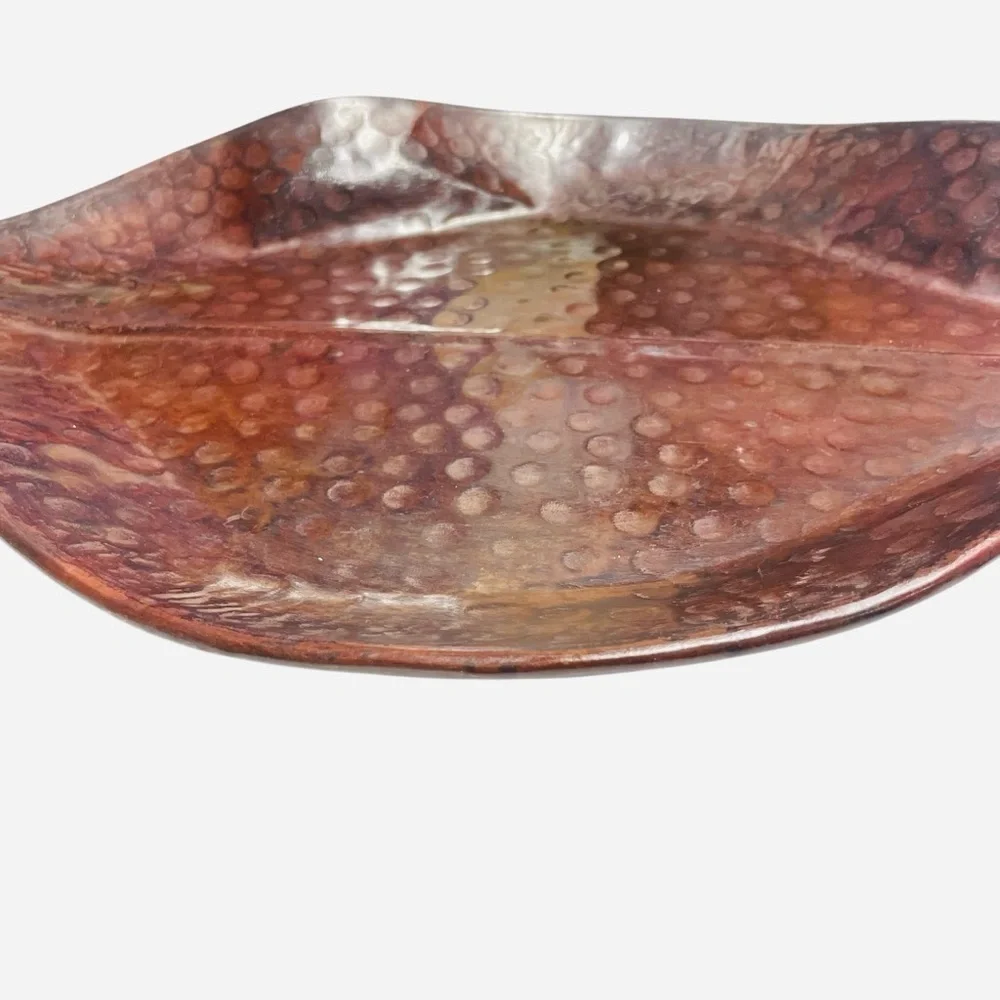 Pier 1 Hammered Metal Leaf Tray Platter 23